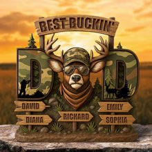 Load image into Gallery viewer, Best Buckin&#39; Dad Acrylic Plaque - Personalized Gift for Dads, Grandpas &amp; More! Shaped Plaques PopCulturePrints
