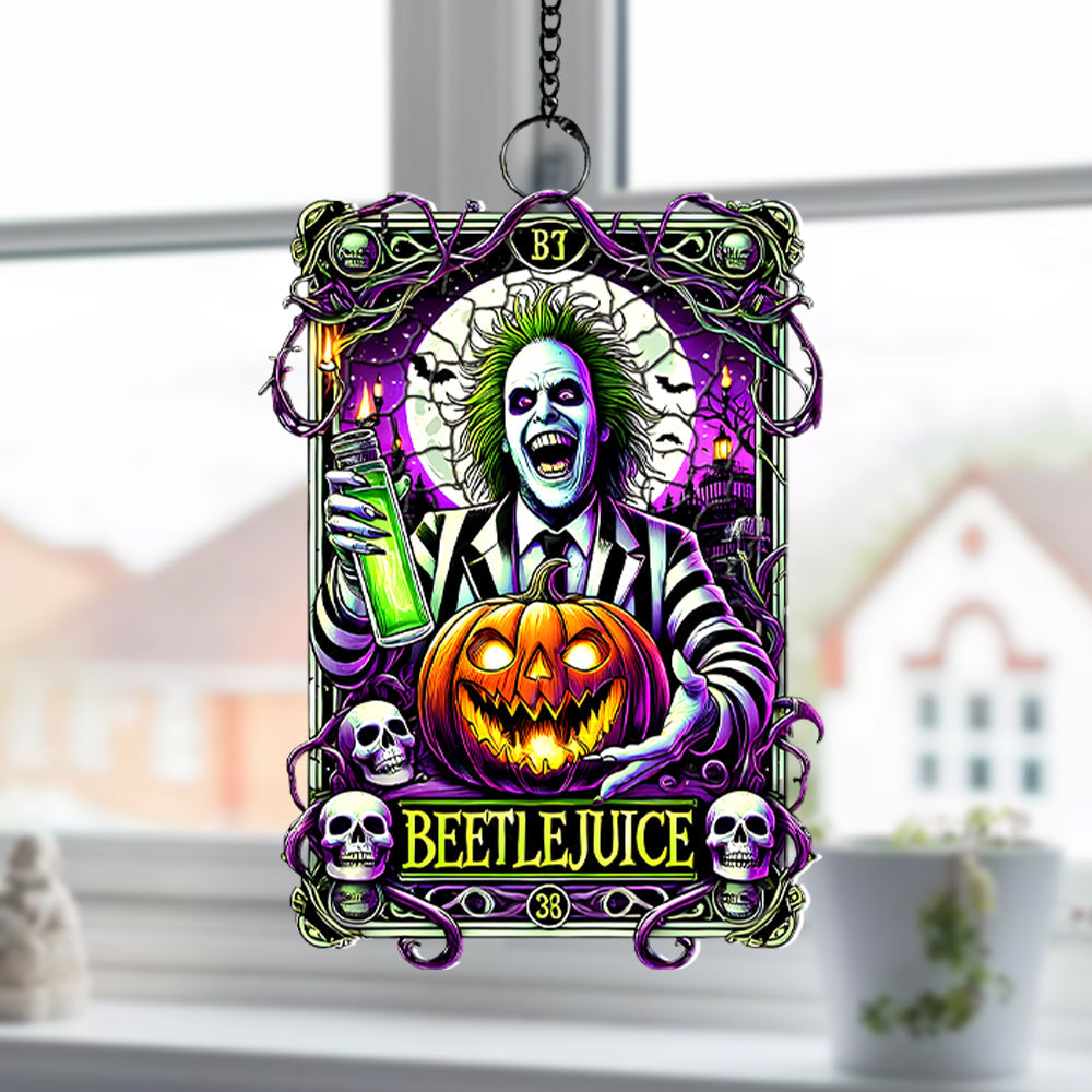 Beetlejuice Halloween Suncatcher Ornament - Unique Gift for Horror Fans