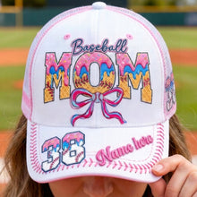 Load image into Gallery viewer, “Every Game, Every Cheer – the Perfect Baseball Mom Hat!” - Personalized Sweet Baseball Mom Mesh Cap - Gifts for Moms, Grandmas, and Baseball Enthusiasts Mesh Baseball Cap PopCulturePrints
