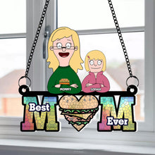 Load image into Gallery viewer, Best Mom Ever Suncatcher Ornament - Personalized Gift for Mom, Grandma &amp; Family Ornament PopCulturePrints
