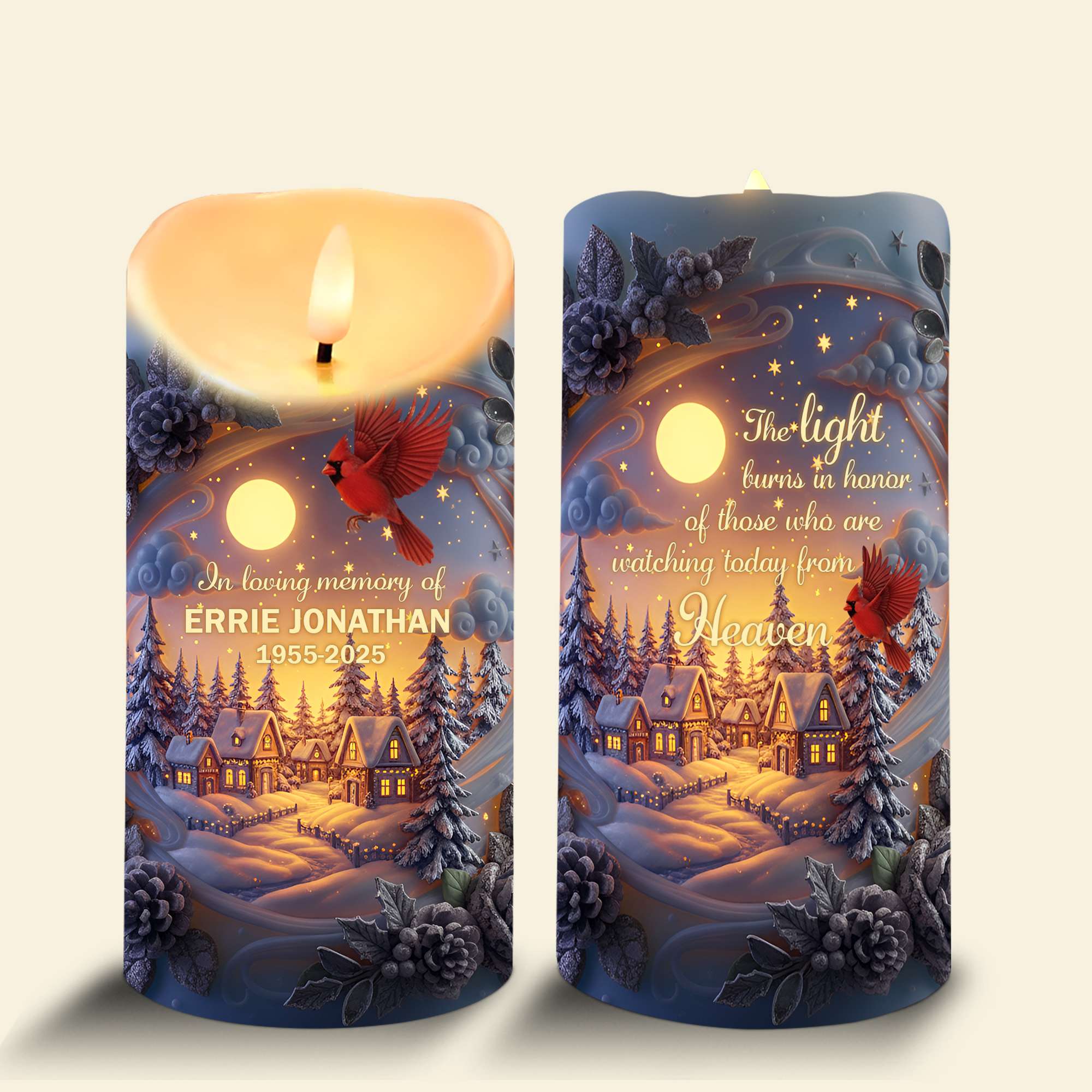 In Loving Memory Candle - Personalized LED Memorial Keepsake for Beloved Ones Led Candle PopCulturePrints
