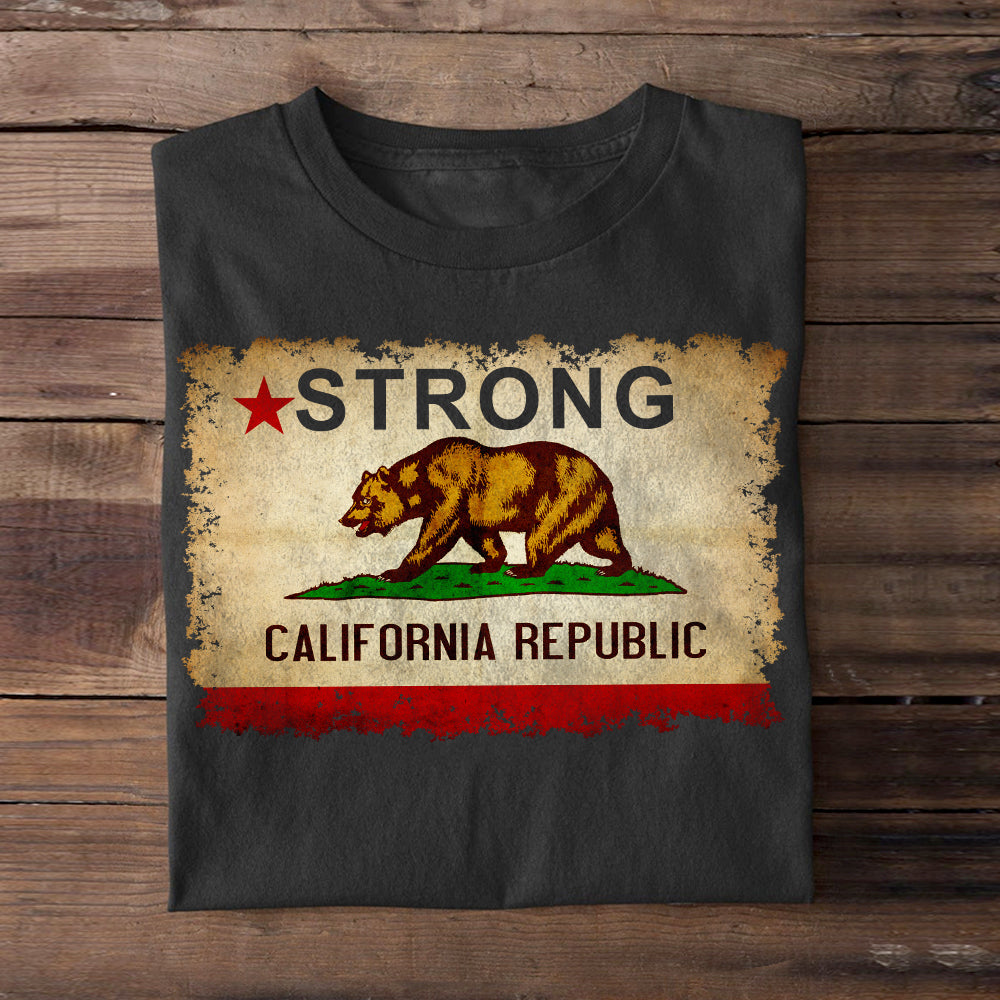 California Strong Bear Flag T-Shirt Shirts PopCulturePrints
