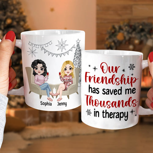 Personalized Best Friend Coffee Mug - Save on Therapy with Friendship Coffee Mug PopCulturePrints