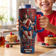 Load image into Gallery viewer, “Jesus Saves” - Personalized 40oz Tumbler for Christians
