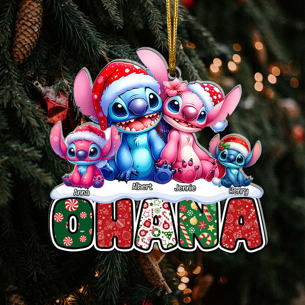 Custom Family Christmas Ornament - Ohana Edition Ornament PopCulturePrints
