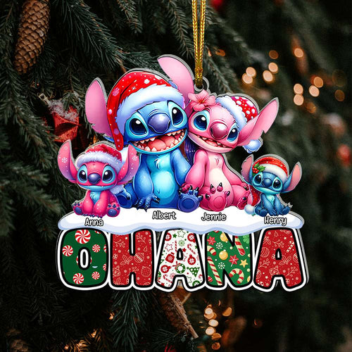 Custom Family Christmas Ornament - Ohana Edition Ornament PopCulturePrints