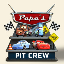 Load image into Gallery viewer, “Daddy&#39;s Pit Crew” - Custom Car Dad Plaque - Personalized Gift for Dad, Grandpa, and More Shaped Plaques PopCulturePrints
