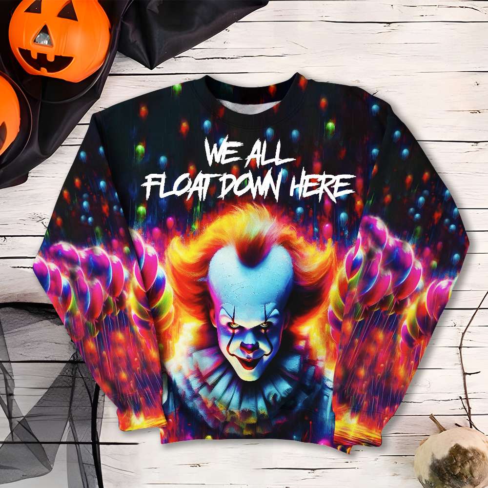 Horror Movie 3D Shirt - Creepy Clown 'We All Float Down Here'