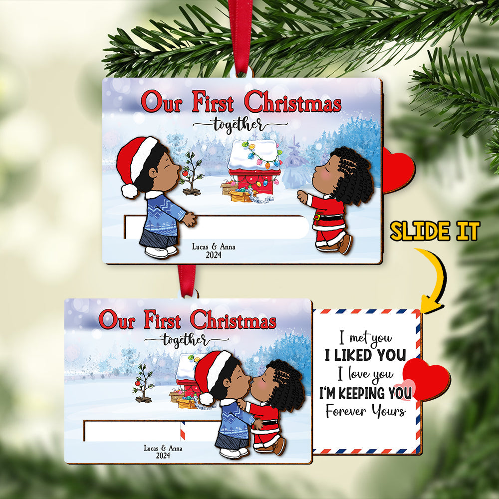 Custom Christmas Ornament for Couples - Personalized Valentine's Day Gifts Ornament PopCulturePrints