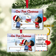 Load image into Gallery viewer, Custom Christmas Ornament for Couples - Personalized Valentine&#39;s Day Gifts Ornament PopCulturePrints
