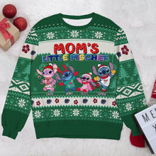 Load image into Gallery viewer, Personalized Ugly Christmas Sweater for Mom - Mom&#39;s Little Mischief Ugly Christmas Sweater PopCulturePrints
