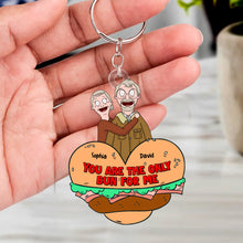 Load image into Gallery viewer, Personalized Funny Burger Couple Keychain – Custom Gift
