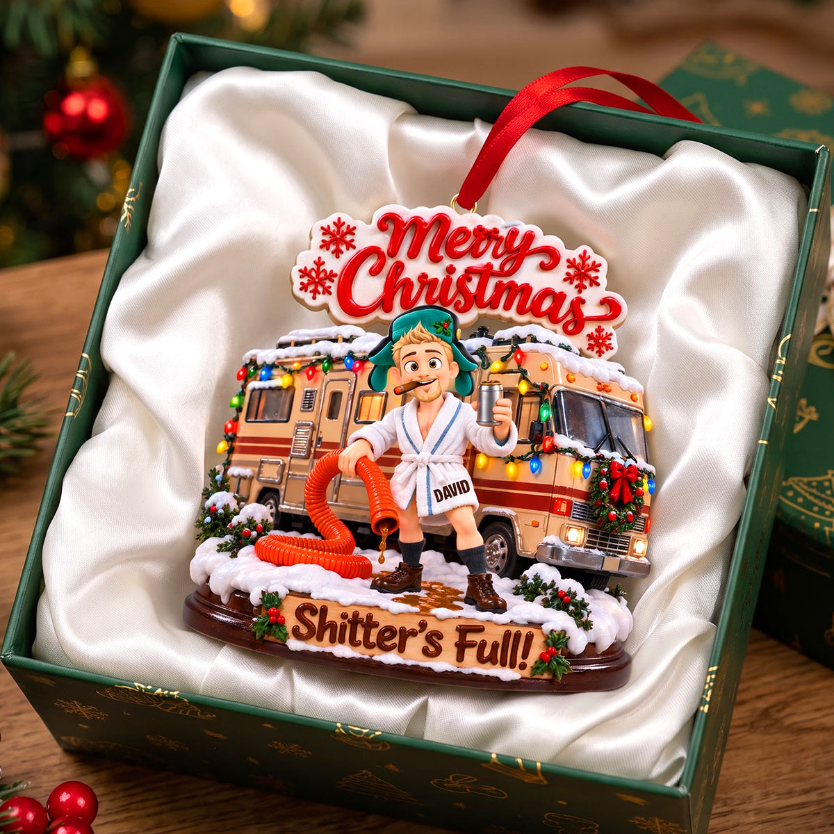 Merry Christmas! Shitter's Full! – Personalized Acrylic Ornament for Holiday Cheer