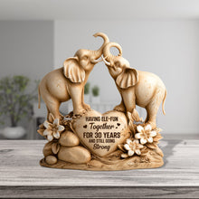 Load image into Gallery viewer, Having Ele-Fun Together - Personalized Elephant Couple Plaque - Unique Gift for Couples Shaped Plaques PopCulturePrints
