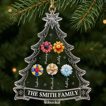 Load image into Gallery viewer, “Cherish Family Moments with Every Ornament” – Personalized Magical Flower Family Christmas Ornament - Custom Gift for Family Members
