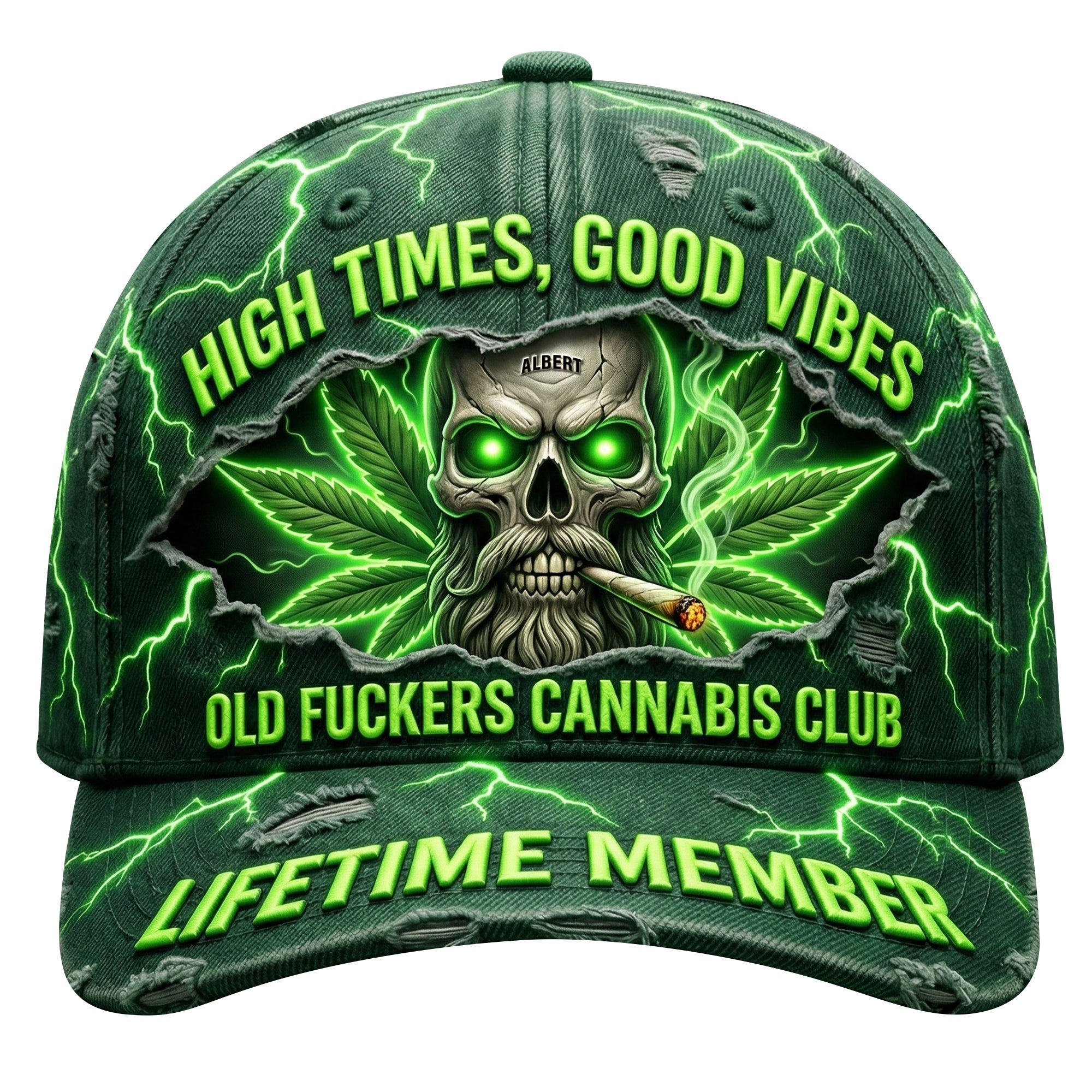 High Times, Good Vibes - Personalized Classic Cap for Stoner Lovers Caps PopCulturePrints