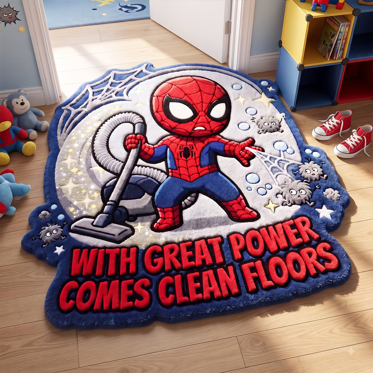 With Great Power Comes Clean Floors - Personalized Doormat Gift for Kids