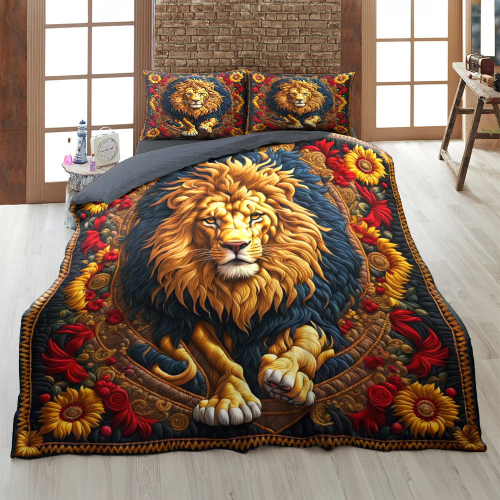 Majestic Custom Lion Quilt Bed Set Blanket PopCulturePrints