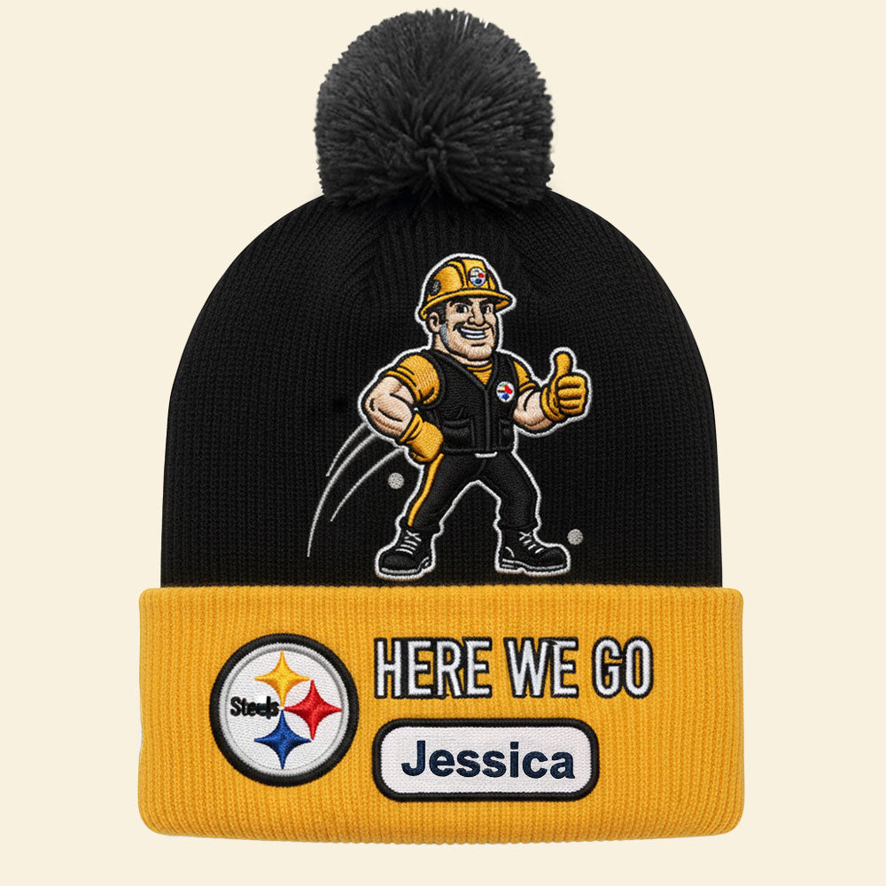 “Gear Up for Game Day” - Personalized Bobble Beanie Hat - Custom Gifts for Sports Fans Hat PopCulturePrints