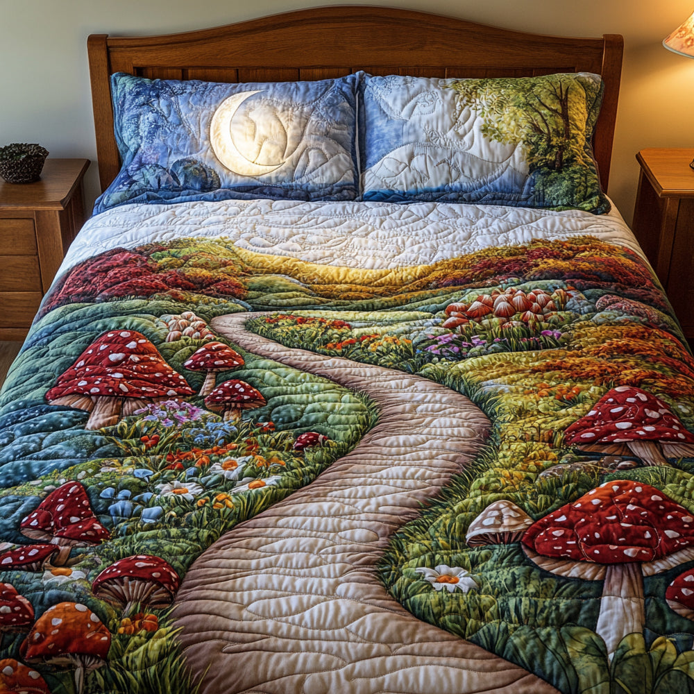 Mushroom Dreamscape Quilt Bedding Set Blanket PopCulturePrints