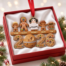 Load image into Gallery viewer, Explore the Galaxy with Your Loved Ones - Personalized Gingerbread Family Acrylic Ornament - Unique Christmas Gift for Family and Friends
