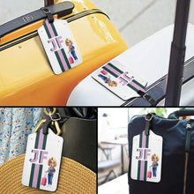 Load image into Gallery viewer, Personalized Vintage Monogram Travel Luggage Tag - Unique Gift for Travelers Luggage Tag PopCulturePrints
