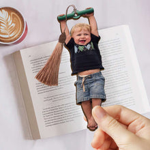 Load image into Gallery viewer, Personalized Wooden Bookmark for Kids - Playful Swing Design Bookmarks PopCulturePrints
