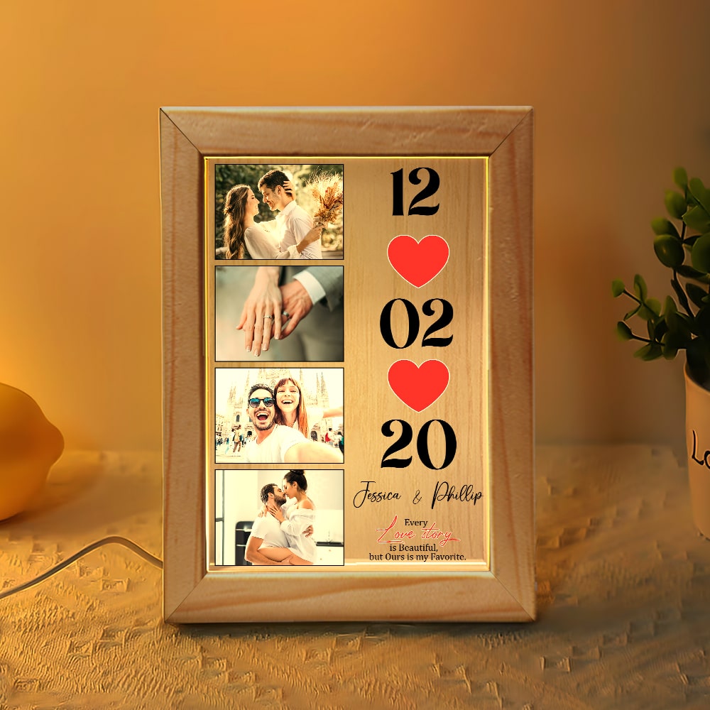 Personalized Love Story Light Box Frame - Perfect Valentine's Gift PopCulturePrints
