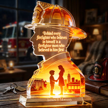 Load image into Gallery viewer, Behind Every Firefighter, There's a Firefighter Mom - Personalized Light Box Gift for Moms Light Box PopCulturePrints
