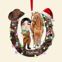 Load image into Gallery viewer, Custom Horse Lover&#39;s Christmas Acrylic Ornament Ornament PopCulturePrints

