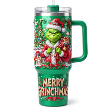 Load image into Gallery viewer, "Spread Holiday Cheer with the Grinch!" - Unique Santa 40oz Tumbler With Handle - Personalized Gift for Everyone
