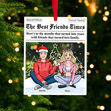 Load image into Gallery viewer, Personalized BFF Christmas Ornament - Custom Gift for Friends Ornament PopCulturePrints
