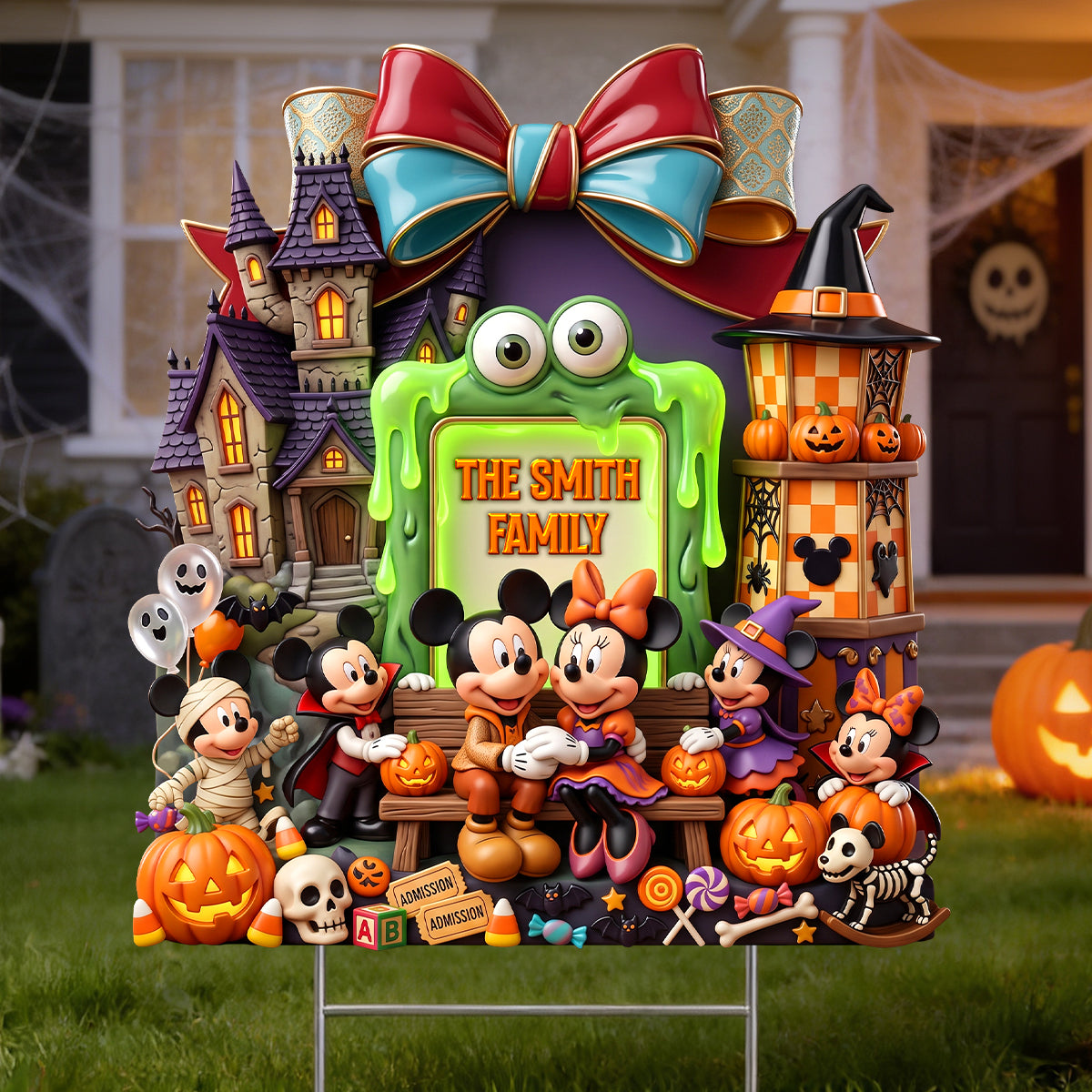 “A Spooktacular Family Celebration!” - Mystical Spooky Family Yard Sign - Personalized Halloween Gift