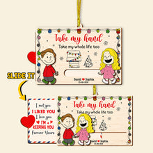 Load image into Gallery viewer, Personalized Couple Ornament | Hand in Hand Design | Valentine&#39;s Day Gifts Ornament PopCulturePrints
