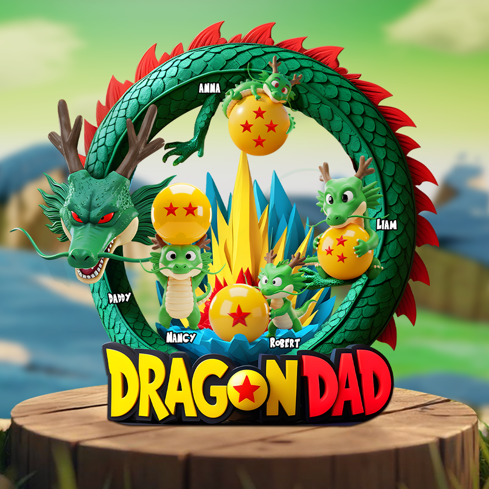 "A Gift for the Legendary Dragon Dad – Personalized Acrylic Plaque for Fathers and Grandfathers!" Shaped Plaques PopCulturePrints