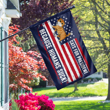 Load image into Gallery viewer, Personalized Cat Lovers House Flag - Funny &#39;Cats for President&#39; 2024 Election Theme
