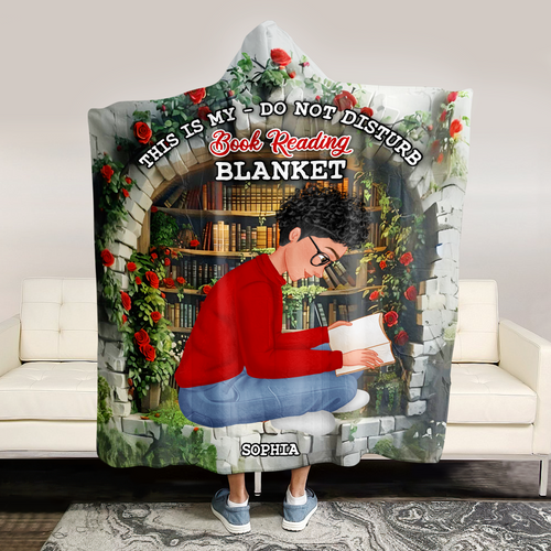 Cozy Personalized Book Lover Blanket Hoodie Blanket PopCulturePrints