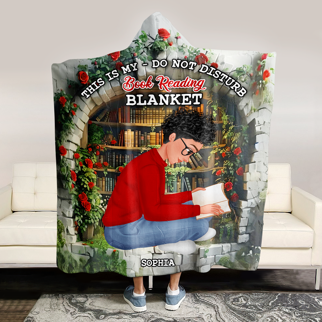 Cozy Personalized Book Lover Blanket Hoodie