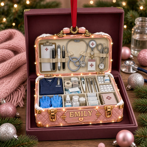Nurse Christmas Ornament - Personalized Gift for Nurses Ornament PopCulturePrints