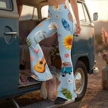 Load image into Gallery viewer, "Embrace Your Inner Flower Child: Vibrant Hippie Flare Leggings - Customizable Gift for Friends, Family, and Anyone Who Loves Boho Style" Shorts and Pants PopCulturePrints
