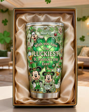 Load image into Gallery viewer, Wish You Have the LUCKIEST St. Patrick's Day Ever! - Lucky Clover Party Tumbler - Personalized Gift for Friends, Family, and Loved Ones Tumbler Cup PopCulturePrints
