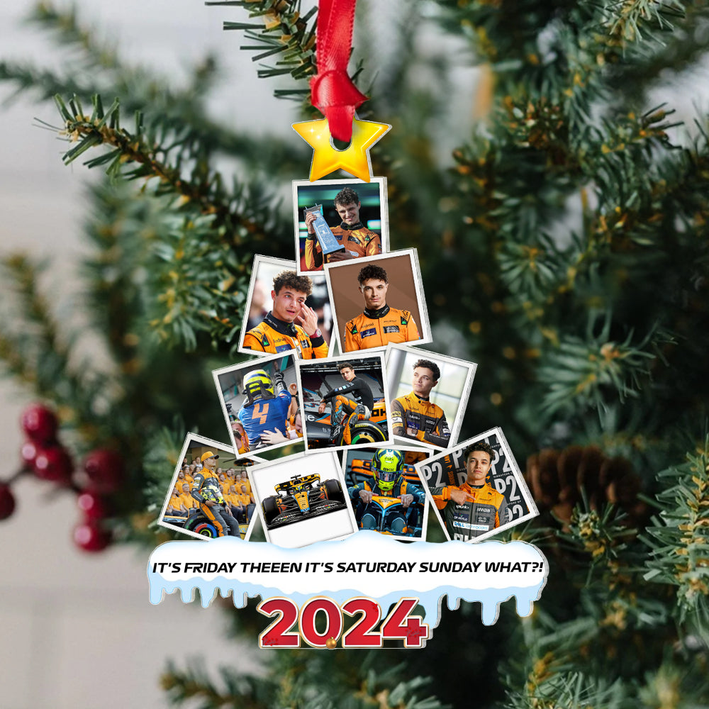 Personalized Racing Fan Christmas Ornament - Photo Collage 2024