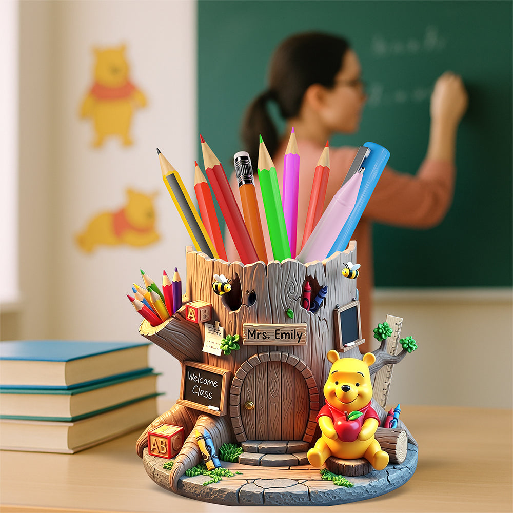 “A Teacher’s Heart is a Garden” – Back To School Wooden Pen Holder – Personalized Gifts For Teachers Pen Holder PopCulturePrints