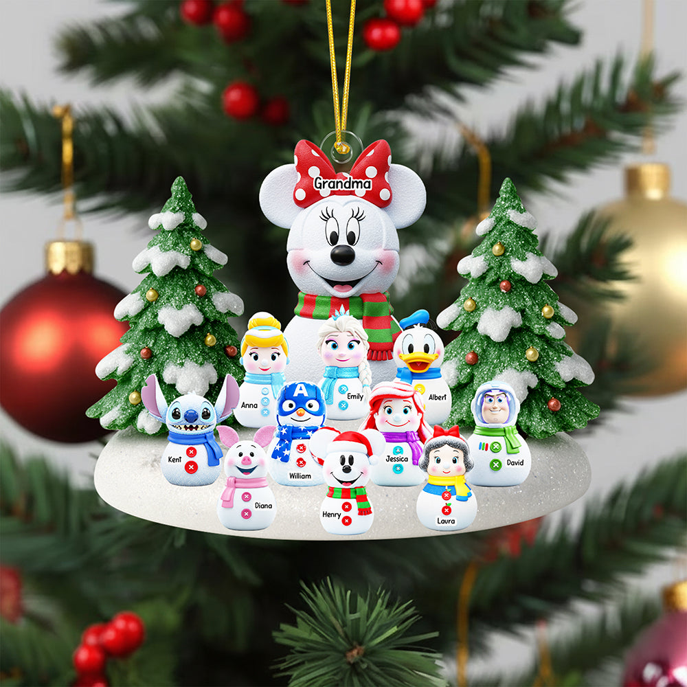 Celebrate Christmas with Grandma - Personalized Cartoon Characters Ornament Ornament PopCulturePrints