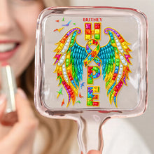 Load image into Gallery viewer, "Embrace Hope with Every Reflection" - Personalized Ribbon Awareness Handheld Mirror - Unique Gift for Loved Ones Mirror PopCulturePrints

