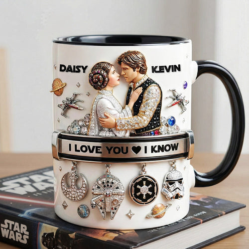 “I Love You, I Know” – Cosmic Couple Coffee Accent Mug - Personalized Gifts for Couples Coffee Mug PopCulturePrints