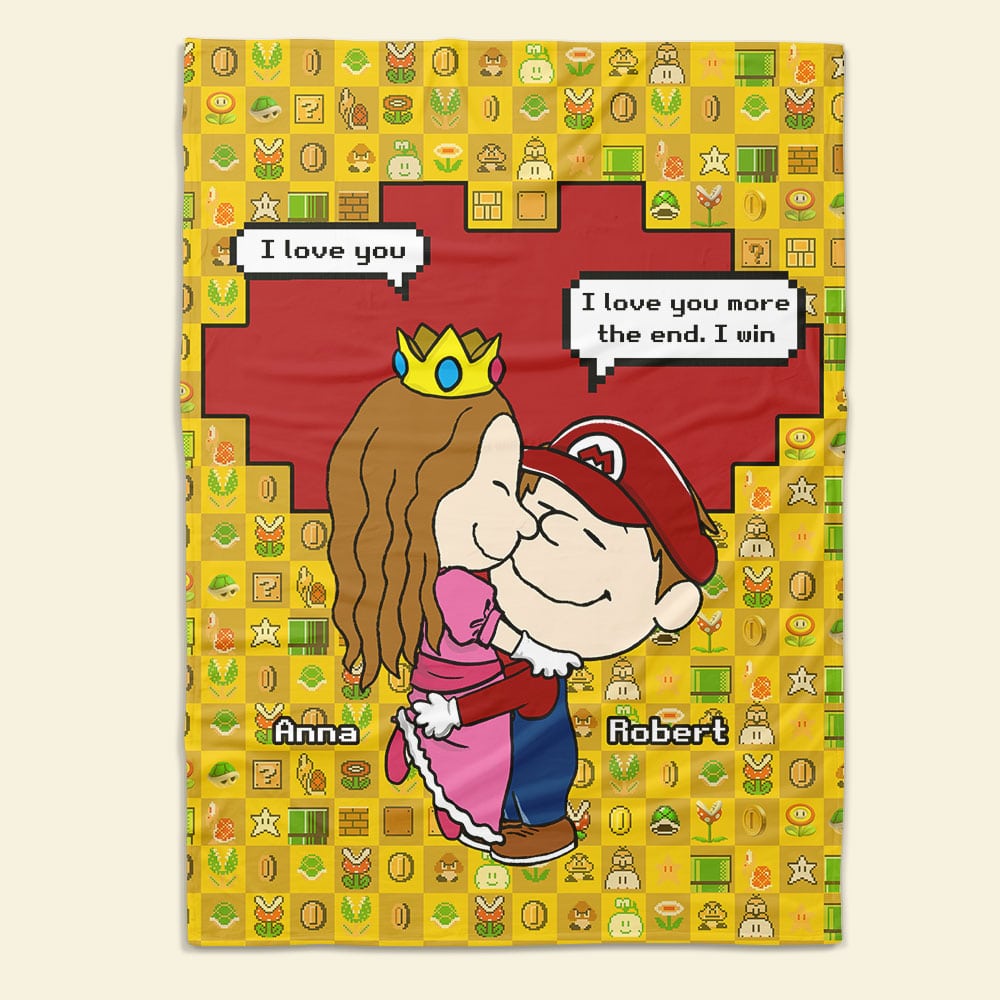 Personalized Mario Theme Couple Blanket Blanket PopCulturePrints