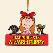 Load image into Gallery viewer, Custom Christmas Dog Lover Ornament – Happiness is a Warm Puppy
