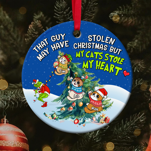 Custom Cat Lover Christmas Ornament - Heartfelt Holiday Decor Ornament PopCulturePrints
