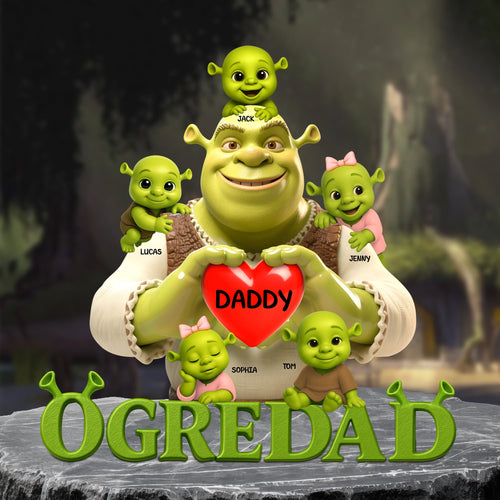 “Every Dad is a Hero” - Green Monster Plaque Personalized Gift for Father’s Day - Customizable Gift for Dad and Grandpa Shaped Plaques PopCulturePrints